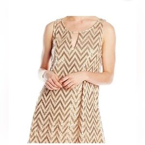 Miss Me Gold Sequin Dress Size Medium EUC